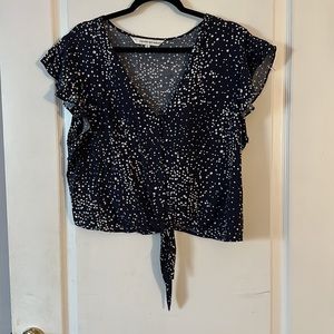 Navy Polka Dot Blouse
